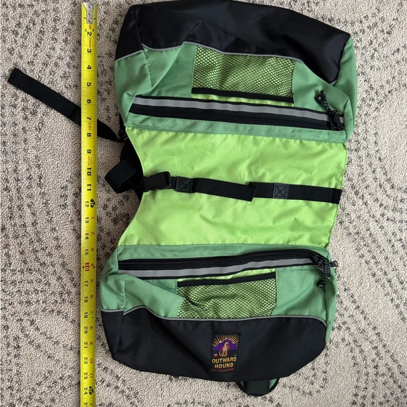 Outward Hound Black and Green Pet Backpack - Picture 4 of 5